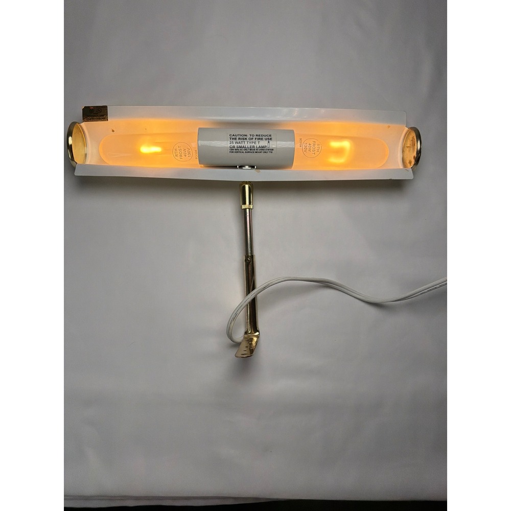 Vintage 14" Adjustable Gold frosted glass Picture Piano Lamp Extendable Arm